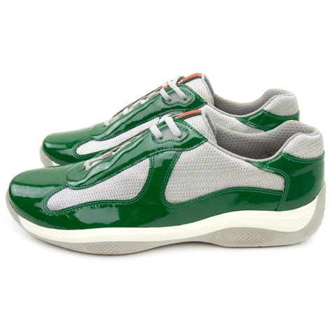 prada schuhe herren grün|Prada leather sneakers.